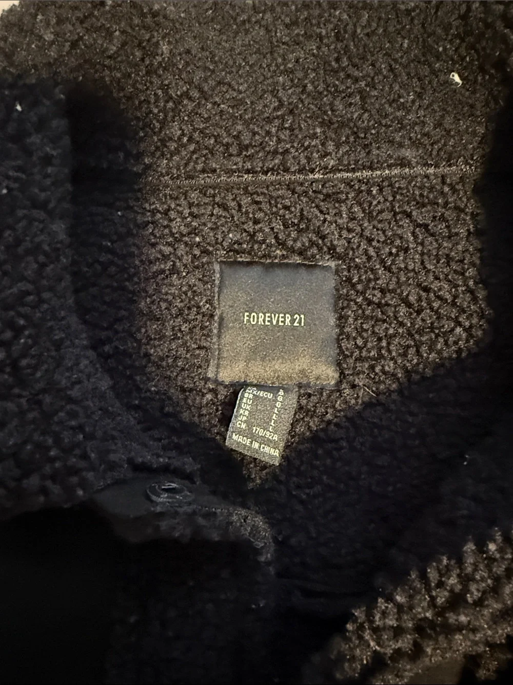 Forever 21 Black Sherpa-Lined Shirt Jacket